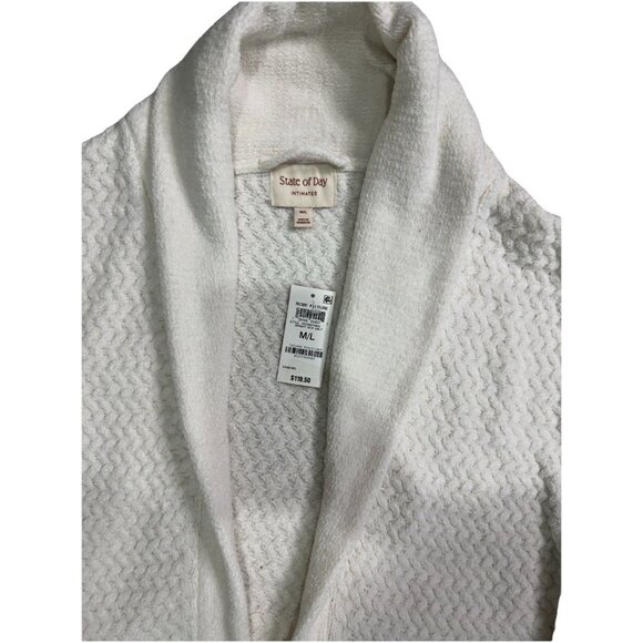 STATE OF DAY Chenille Waffle Knit Robe Size M/L Bright Sea Salt Retail $119.50 - Picture 6 of 7